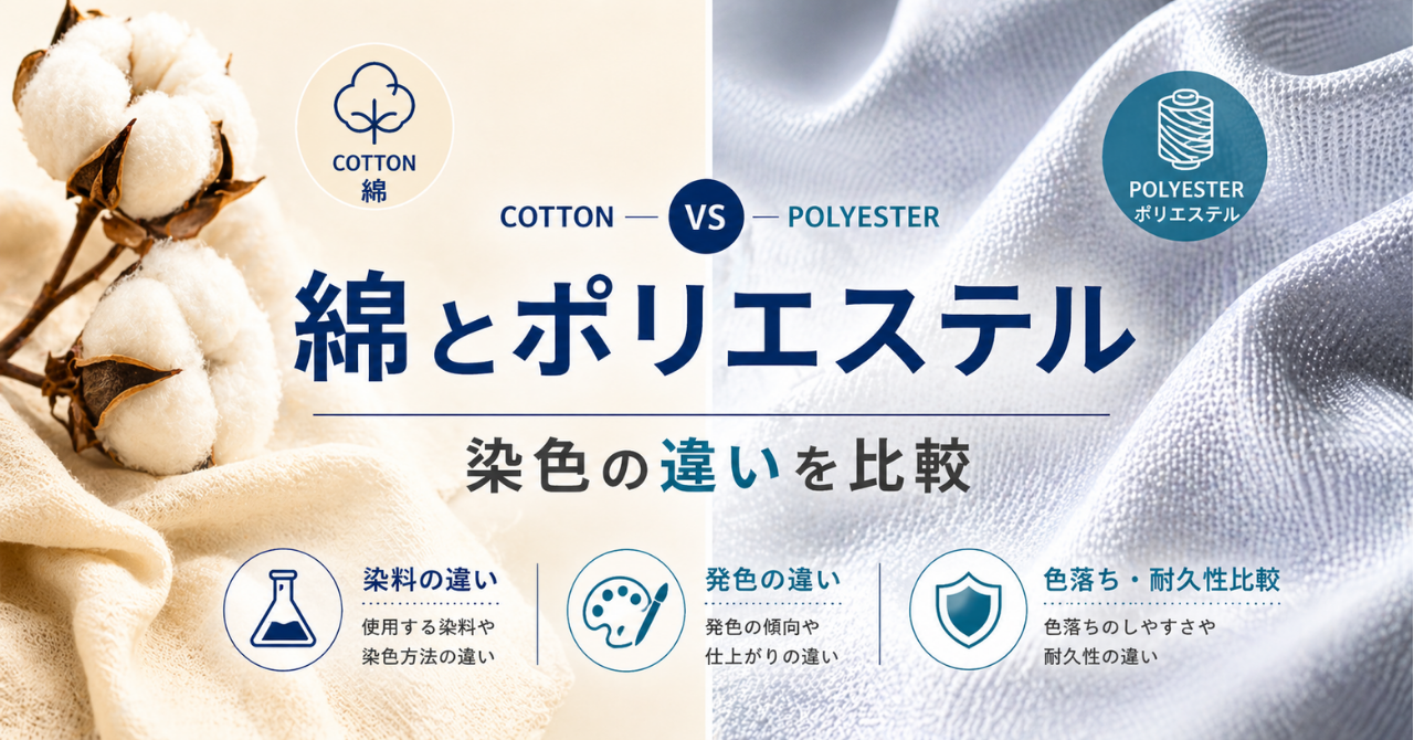 綿とポリエステルの染色の違いとは？特徴・染料・色落ちの違いをわかりやすく解説